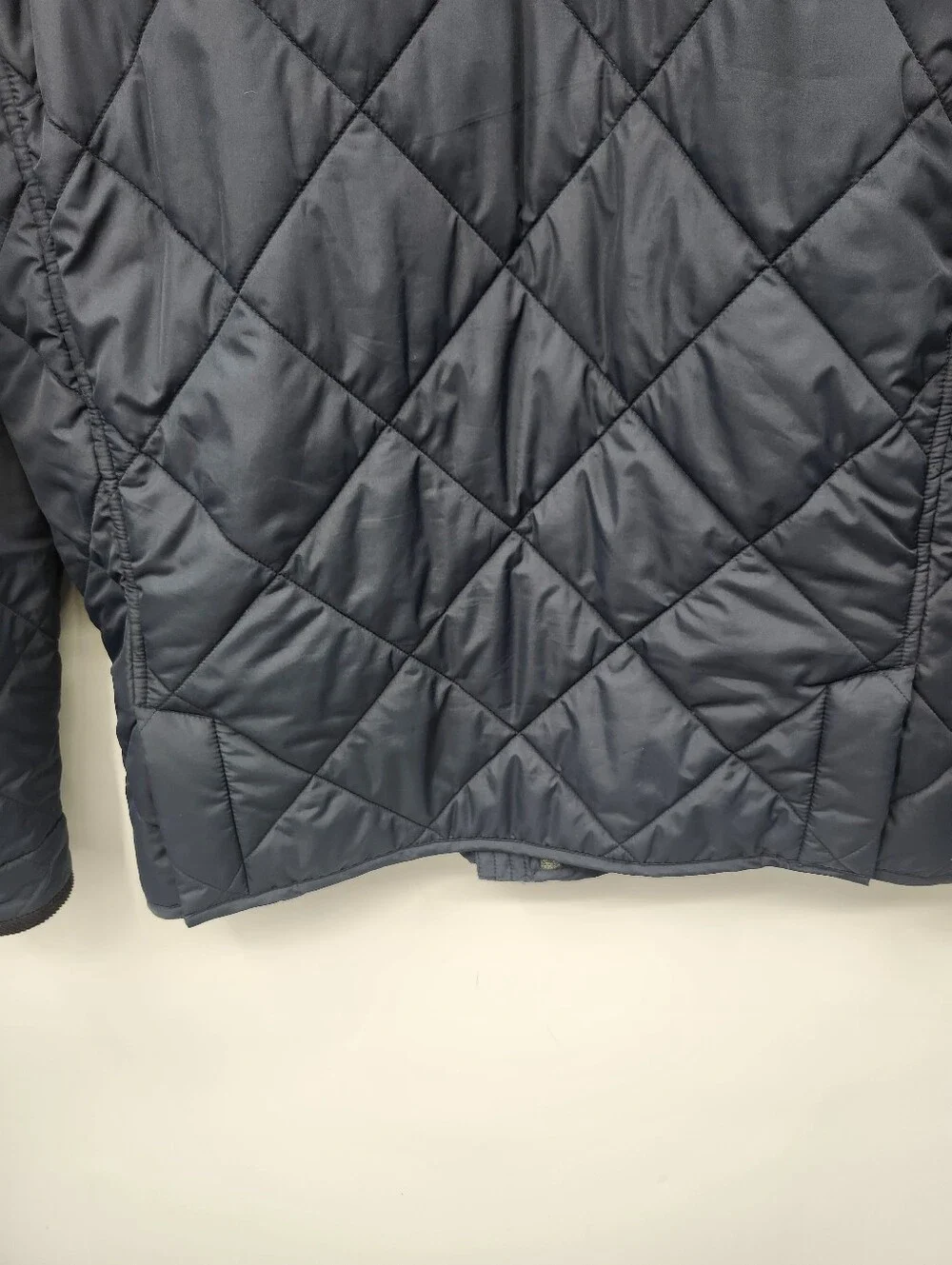 J.Crew Jacket Mens M Navy Diamond Quilted Barn Field Corduroy Collar Zip Snap